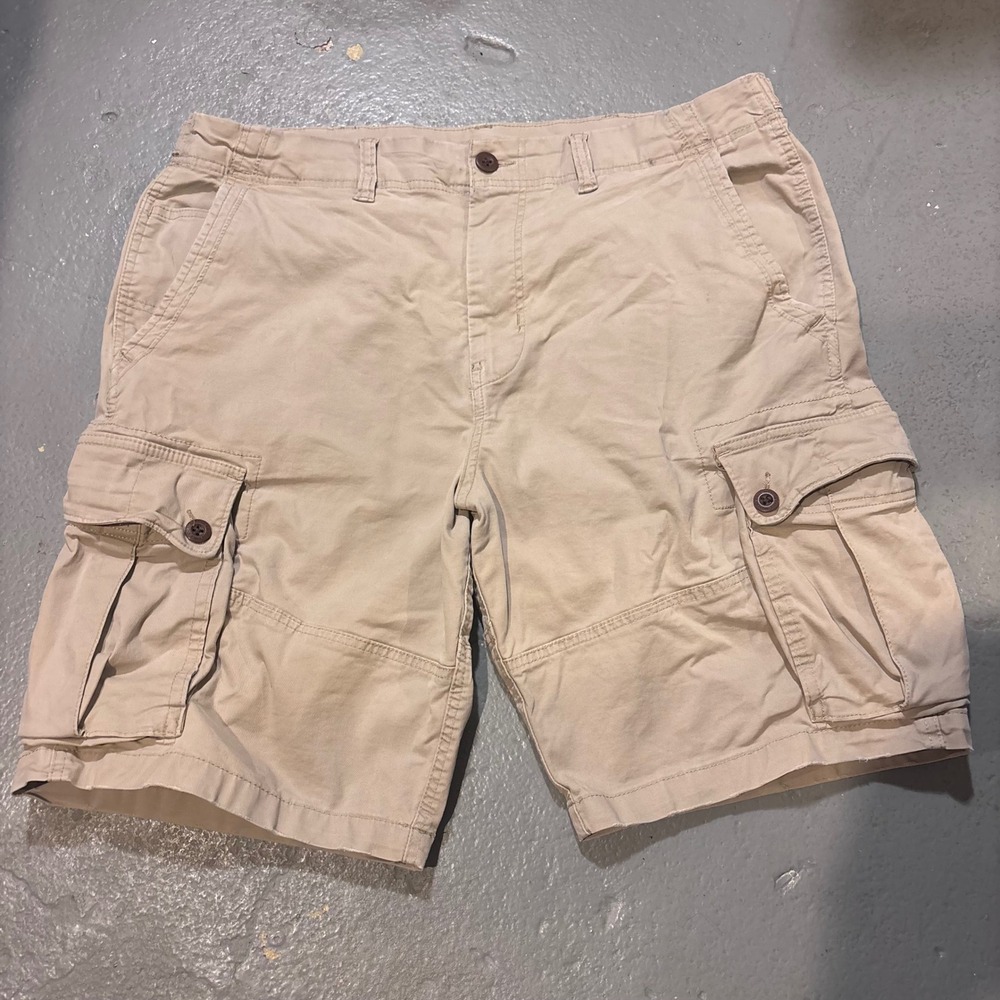 American Eagle Cargo Shorts Mens 38 Khaki Baggy Y2K Style Utility Skate Punk 10"